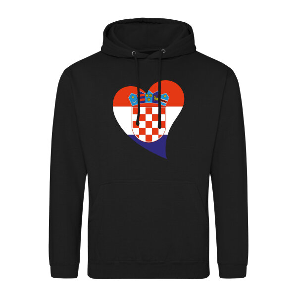 Unisex Hoodie Kroatien Flagge Herz