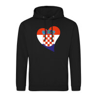 Unisex Hoodie Kroatien Flagge Herz