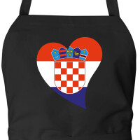 Schürze Kroatien Flagge Herz mit Taschen