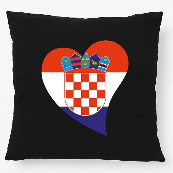 Kissen Kroatien Flagge Herz 40x40cm