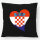 Kissen Kroatien Flagge Herz 40x40cm