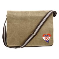 Umhängetasche Kroatien Flagge Herz 14 Liter