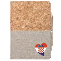 Notizbuch A5 Kroatien Flagge Herz 80 Blatt inkl. Kugelschreiber