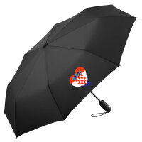 Regenschirm Kroatien Flagge Herz 98cm Schwarz