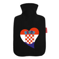 Wärmflasche Kroatien Flagge Herz