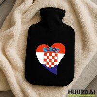 Wärmflasche Kroatien Flagge Herz
