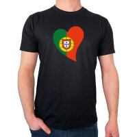 Herren T-Shirt Portugal Flagge Herz