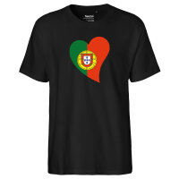 Herren T-Shirt Portugal Flagge Herz