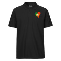 Herren Polo Shirt Portugal Flagge Herz