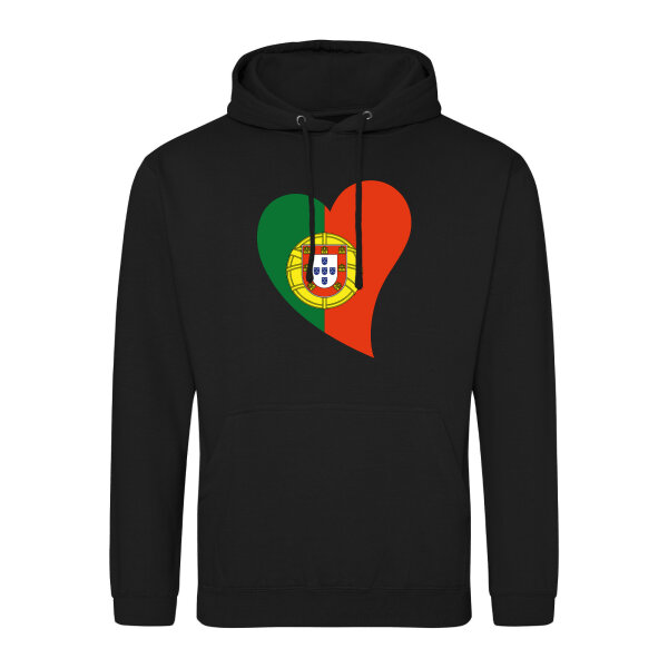 Unisex Hoodie Portugal Flagge Herz