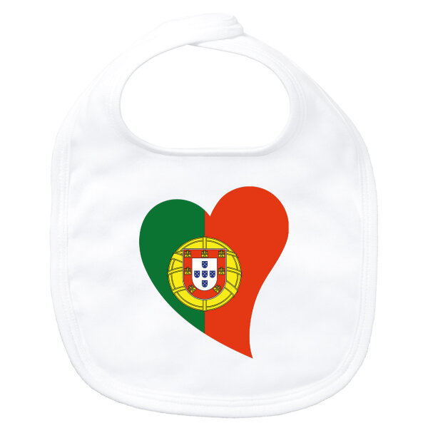 Baby Lätzchen Portugal Flagge Herz Klettverschluss