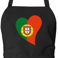 Schürze Portugal Flagge Herz mit Taschen