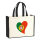 Jutetasche Portugal Flagge Herz 21 Liter Black
