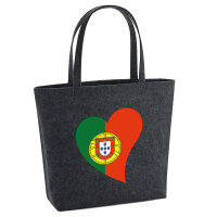 Filz Shopper Portugal Flagge Herz 22 Liter