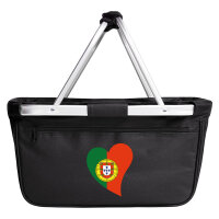 Einkaufskorb faltbar Portugal Flagge Herz 20 Liter Black