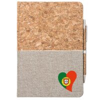 Notizbuch A5 Portugal Flagge Herz 80 Blatt inkl....