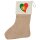 Weihnachtsstrumpf Portugal Flagge Herz Beige Jute