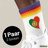 Unisex Socken Portugal Flagge Herz Baumwolle