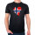 Herren T-Shirt Norwegen Flagge Herz