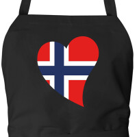 Schürze Norwegen Flagge Herz mit Taschen