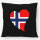 Kissen Norwegen Flagge Herz 40x40cm