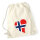 Turnbeutel Norwegen Flagge Herz 12 Liter