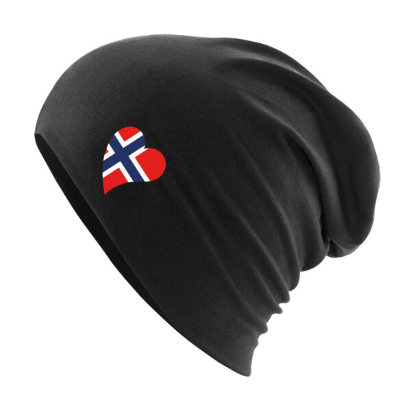 Beanie Norwegen Flagge Herz