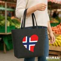 Filzshopper Norwegen Flagge Herz, 22 Liter