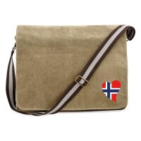 Umhängetasche Norwegen Flagge Herz 14 Liter
