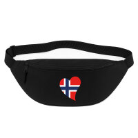 Bauchtasche Norwegen Flagge Herz 2,5 Liter Black