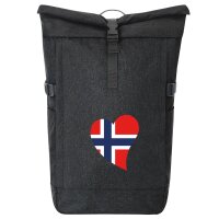 Kurierrucksack Norwegen Flagge Herz 30-44 Liter Black...