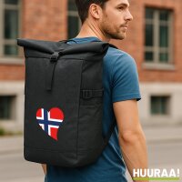 Kurierrucksack Norwegen Flagge Herz 30-44 Liter Black...