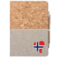 Notizbuch A5 Norwegen Flagge Herz 80 Blatt inkl....