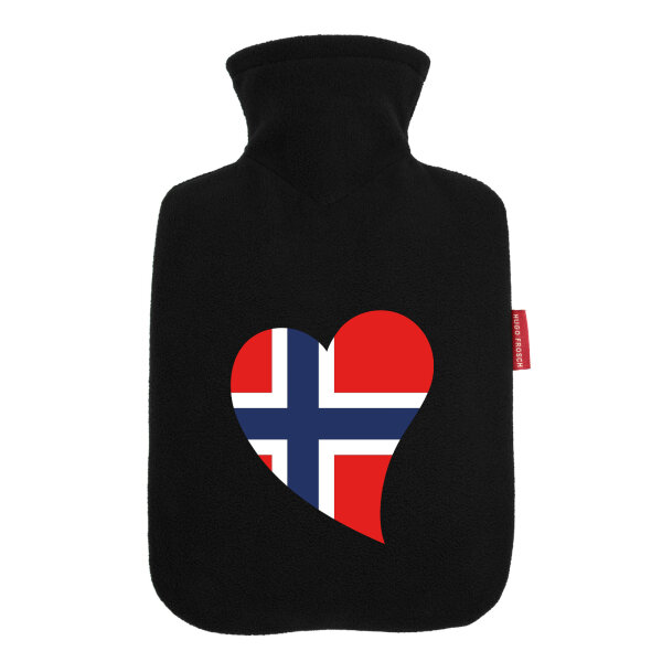 Wärmflasche Norwegen Flagge Herz