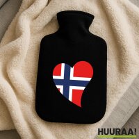 Wärmflasche Norwegen Flagge Herz