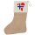 Weihnachtsstrumpf Norwegen Flagge Herz Beige Jute