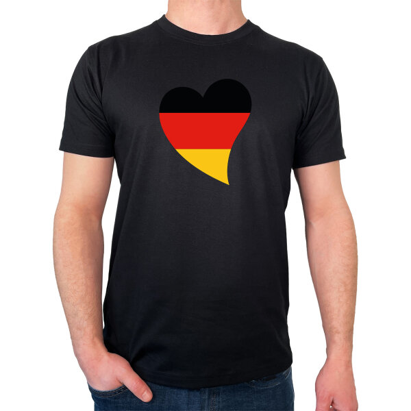 Herren T-Shirt Deutschland Flagge Herz