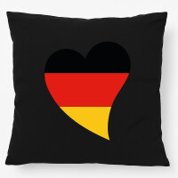 Kissen Deutschland Flagge Herz 40x40cm