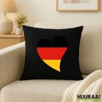 Kissen Deutschland Flagge Herz 40x40cm