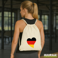 Turnbeutel Deutschland Flagge Herz 12 Liter