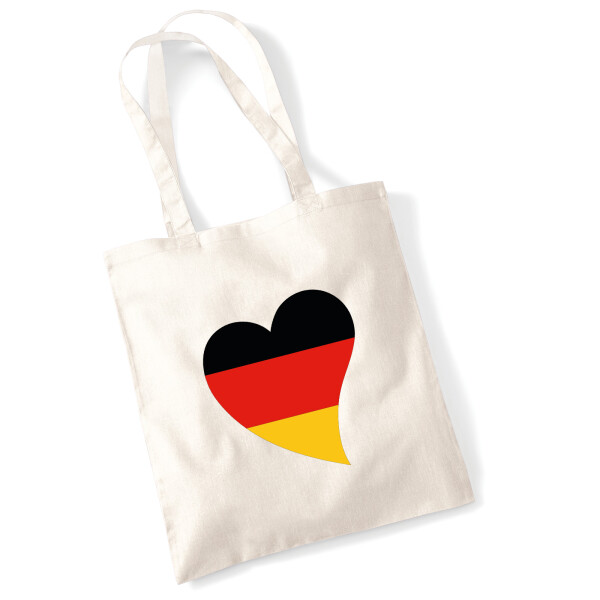 Jutebeutel Deutschland Flagge Herz 10 Liter