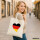 Jutebeutel Deutschland Flagge Herz 10 Liter