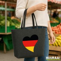 Filz Shopper Deutschland Flagge Herz 22 Liter
