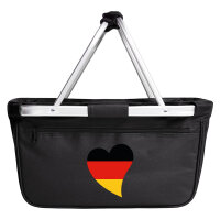 Einkaufskorb faltbar Deutschland Flagge Herz 20 Liter Black