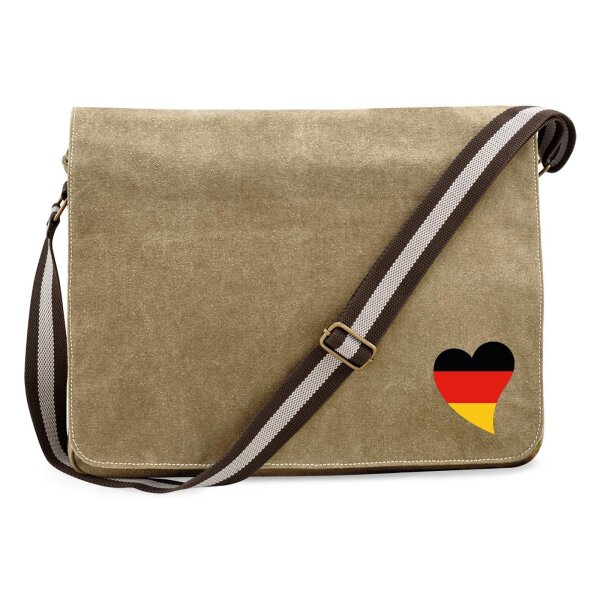 Umhängetasche Deutschland Flagge Herz 14 Liter