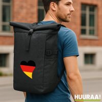 Kurierrucksack Deutschland Flagge Herz 30-44 Liter Black...