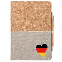Notizbuch A5 Deutschland Flagge Herz 80 Blatt inkl....