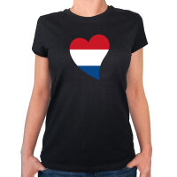 Damen T-Shirt Niederlande Flagge Herz