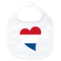 Baby Lätzchen Niederlande Flagge Herz Klettverschluss