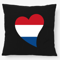 Kissen Niederlande Flagge Herz 40x40cm